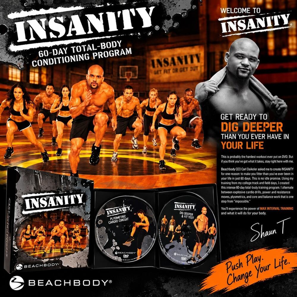 Insanity Workout DVD Shaun T - Exercise & Fitness Program - Beachbody Studio